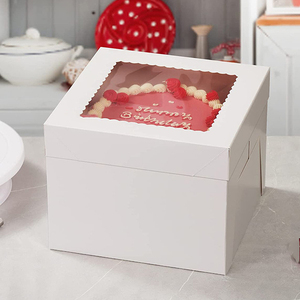 Caja Blanca para Panadería 10*10*5'' para Llevar, Buen Precio, Caja de Cartón para Donuts, Galletas y Pasteles, Caja para Pastel con Base para Pastel - Product Image 3