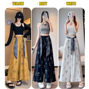 <span class=keywords><strong>Pantalones</strong></span> de <span class=keywords><strong>Verano</strong></span> para <span class=keywords><strong>Mujer</strong></span>, Finos, Holgados, de Cintura Alta, con Estampado Floral, con Cordones, <span class=keywords><strong>Pantalones</strong></span> Anchos Casuales para Dama - Product Image 4