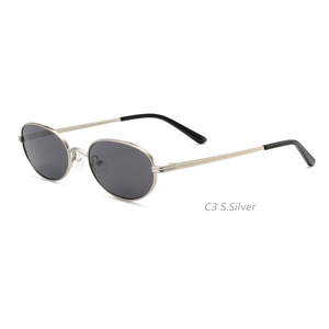 Occhiali da Sole in Metallo Ovali di Alta Qualità, Fatti a Mano in Giappone, Design Italiano Vintage, Lunettes Gafas Personalizadas <span class=keywords><strong>Bottega</strong></span> Slim - Product Image 4