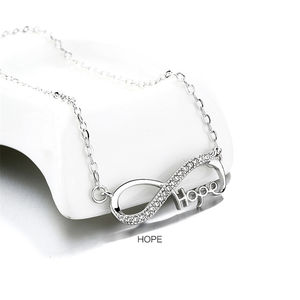 Lettres personnalisées Nom 925 Sterling Silver Fashion Infinity Shape Pendentif <span class=keywords><strong>Collier</strong></span> Pour Femmes Cadeaux - Product Image 2