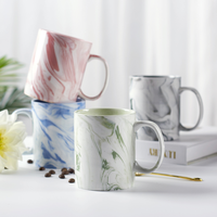 Tasse à café en céramique de couleur rose, tasse à café en porcelaine de couleur marbre