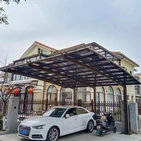Abri de stationnement moderne intérieur/extérieur, auvent en polycarbonate à structure en aluminium, toit en arche, couleur personnalisable, garage pour voitures