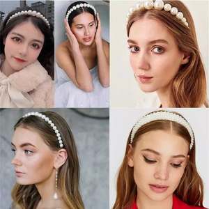 Moda donna personalizzata accessori per capelli semplici coreani fascia per capelli con perle intrecciate e fascia per capelli con perle da ragazza - Product Image 4