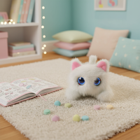 Gato de Peluche Inteligente con IA, Juguete de Peluche Suave y Blandito, Juguete Robot Interactivo con Sensor Táctil para Niños, Aprendizaje Temprano