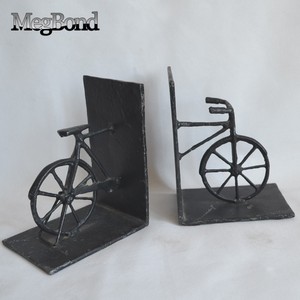 Sujetalibros de hierro fundido para bicicleta, escultura de Metal <span class=keywords><strong>negro</strong></span> única, figurita para decoración de mesa, sujetalibros para bicicleta, artesanía - Product Image 3