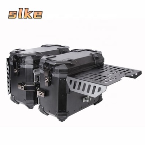 Caja Trasera para Motocicleta Multifuncional Blindada de Aleación de Aluminio Negro, Caja <span class=keywords><strong>Lateral</strong></span> para Scooter, <span class=keywords><strong>Maletero</strong></span> de 45L/38L - Product Image 1