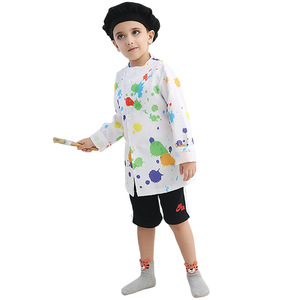 Disfraz de pintor para niños, color blanco con salpicaduras de colores, ropa para actuaciones en escenario para niños - Product Image 1