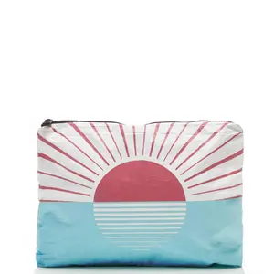 Großhandel Pinsel benutzer definierte mittlere wasserdichte Polyester Beach Sunrise Printing Reise Make-up-Tasche