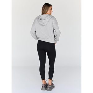 Sudadera con capucha corta de mujer con cremallera completa, hombros caídos, mezcla de algodón, ropa casual para gimnasio, chaqueta de punto transpirable - Product Image 5