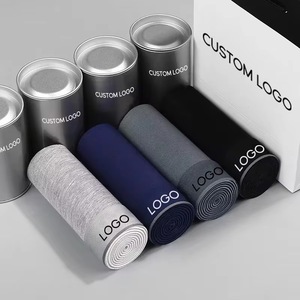 Boxer da <span class=keywords><strong>Uomo</strong></span> in <span class=keywords><strong>Cotone</strong></span> <span class=keywords><strong>100</strong></span>% con Logo Personalizzato, Confezione da 4, Stile Classico, Taglia Americana, Slip con Forma a U, Intimo Comodo e Tinta Unita - Product Image 2