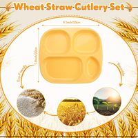 8 Pcs Assiettes à Compartiment Légères Réutilisables 9 ''Assiettes Divisées Incassables pour Enfants Adultes Lave-Vaisselle Micro-ondes
