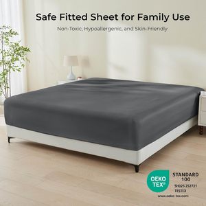 <span class=keywords><strong>Drap</strong></span>-<span class=keywords><strong>housse</strong></span> en rayonne de bambou de 16 pouces <span class=keywords><strong>Drap</strong></span> de fond de refroidissement super doux 4 sangles de coin élastiques Draps plats ajustés foncés - Product Image 5