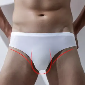 Mannen Ondergoed Ijs Zijde Slips Ademend Naadloze Shorts Transparante Ultra-Dunne Sexy Lingerie Mannen Gay Heren Ondergoed Sexy