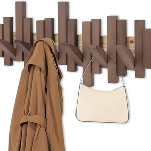 Wooden Coat <b>Hook</b> Wall Mounted Entryway Rack Walnut Wood Single <b>Hook</b> For Coat And Cap Behind Doors On Walls - Product Image 1
