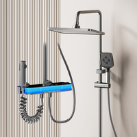 Ensemble de mitigeur de douche en aluminium 4230 avec affichage numérique et commande 4 fonctions chaud/froid pour projets de salle de bain (vente en gros)