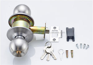 Poignée de <span class=keywords><strong>porte</strong></span> sécurisée, serrure de <span class=keywords><strong>porte</strong></span> d'entrée, fonctionnement à clé, acier inoxydable, bouton de 65 mm/75 mm, finition brossée, installation facile - Product Image 5