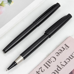 Instrument d'écriture d'hôtel de luxe de haute qualité tout stylo à bille laser en métal mat noir Logo personnalisé largeur d'écriture de 0.5mm pour les promotions - Product Image 2