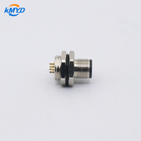Connecteur étanche M12-4 broches mâle, codage A, fixation sur panneau arrière, filetage PG9/M16, IP67, prise en charge du câble personnalisé