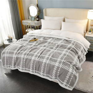 Coperta Moderna a Quadri per Divano, Nuova Coperta Invernale Ispessita in Pile, Casual a Doppio Strato, Calda in Flanella - Product Image 5