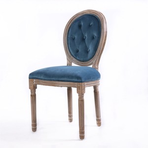 Dining Chair <strong>Medieval</strong> Wood Stock New Products Fashion Simple Velvet Atmosphere Blue Home <strong>Furniture</strong> Fabric 12 Antique <strong>2</strong> Piece - Product Image 1