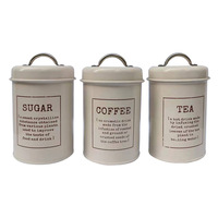 Haute Qualité Personnaliser Logo Poudre Revêtement Rond En Métal Café Thé Boîte D'étain De Stockage De Cuisine Contenant Du Sucre Tin Peut