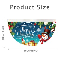 Drapeau personnalisé de Noël à suspendre, décoration extérieure, drapeau de fête pour jardin, cour, porche, maison, vente en gros, drapeau demi-éventail