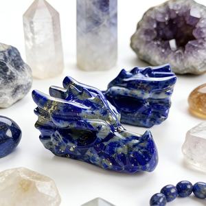 Venta al por Mayor de Cristalhola, Calaveras de Dragón Talladas en Lapislázuli de Alta Calidad, 5 cm, Decoración de Moda - Product Image 5