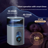 Humidificateur ultrasonique intelligent de bureau 6L avec brume fraîche et chaude et 7 lumières colorées pour la maison et le bureau