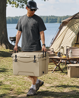 Glacière rigide rotomoulée 35QT, portable, en LLDPE, isolée, pour le camping, la pêche, la plage et les activités de plein air
