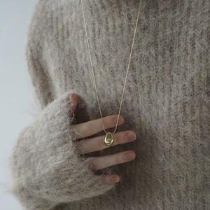 จี้โซลิแทร์รูปหยดน้ำ สร้อยคอยาวชุบทอง สวมใส่ได้ทุกวัน - Product Image 1