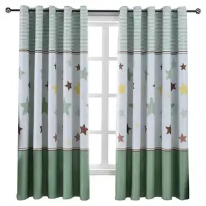 Venta al por mayor cortina venta dormitorio de las niñas-JL-cortinas opacas con diseño de estrellas para niños y niñas, dormitorio, gran oferta