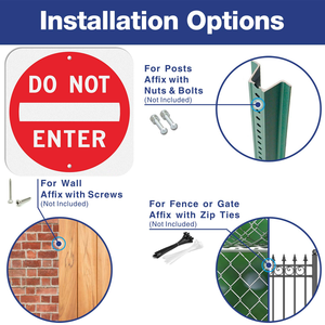 Cartello di Divieto d'Ingresso |   Segnale Stradale Riflettente in Alluminio Conforme MUTCD per Strade Unidirezionali e Ingressi - Product Image 3