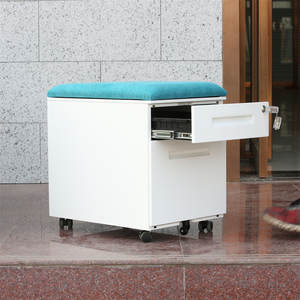 High Quality 2 Drawer Steel Office White Metal File Storage Mobile Pedestal Filing <b>Cabinet</b> with Cushion - Product Image 6