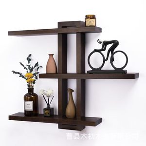 Wooden <b>wall</b>-<b>mounted</b> storage rack, bathroom floating wooden <b>shelf</b>, corner <b>wall</b> storage rack, living room wooden <b>shelf</b>, solid - Product Image 3