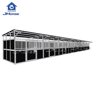 Panel HDPE galvanis portabel, pintu kios kuda portabel Panel stabil tempat tinggal sementara luar ruangan stabil dengan atap - Product Image 1