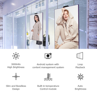 Pantalla LCD para escaparates de alta luminosidad, resistente al sol, de 3000 nits, para publicidad digital en escaparates de tiendas.