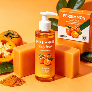 Private Label Persimmon Body Wash and <b>Soap</b> Bar <b>Set</b> Body Odor Elimination Low MOQ Brightening Skin Care Kit - Product Image 6