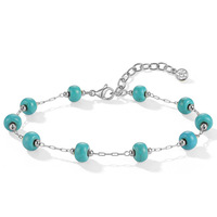 Bracelet classique bleu ajustable pour femme, bijou délicat en pierres précieuses pour les fêtes, bracelet perlé en pierre naturelle turquoise