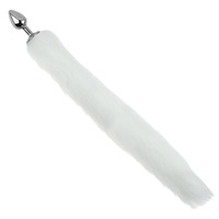 Queue de renard en fourrure artificielle avec plug anal en métal et design fessier - Jouet sexuel plug anal modèle WB-031 Vente en gros usine