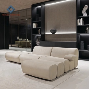Derniers canapés modulaires modernes en cuir de couleur noire aniline pleine fleur pour salon ensemble Ernest - Product Image 6