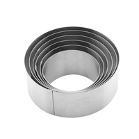 6 pièces/ensemble en acier inoxydable anneau de cuisson gâteau outils ensemble rond Tresemme Mousse gâteau sans couture anneau de cuisson moule anneau plaque de cuisson