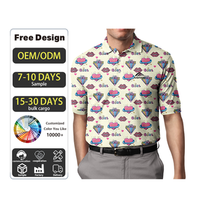 قميص رجالي عالي الجودة بأكمام قصيرة، قميص عمل عادي مصبوغ، قميص بولو من الحرير الصناعي مع إمكانية تخصيص الشعار والتصميم - Product Image 1