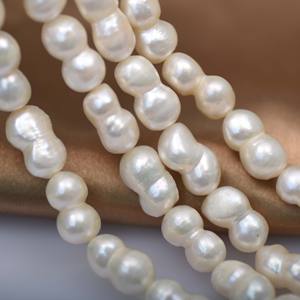 Perlas Barrocas Sueltas Hechas a Mano, Formas Únicas, Cuentas de Calabaza de Ocho Caras, Tamaño Aproximado de 7-9 mm, Perlas Naturales de Agua Dulce - Product Image 1