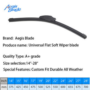 Balais d'essuie-glace universels sans armature personnalisables, directement de l'usine, en caoutchouc naturel souple et plat, toutes saisons, 14-28 pouces - Product Image 2