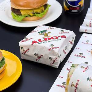 Factory Customization Wholesale Eco-Friendly Greaseproof PE Hamburger <b>Wrapping</b> <b>Paper</b> for Sandwich Cake Food Packaging - Product Image 1