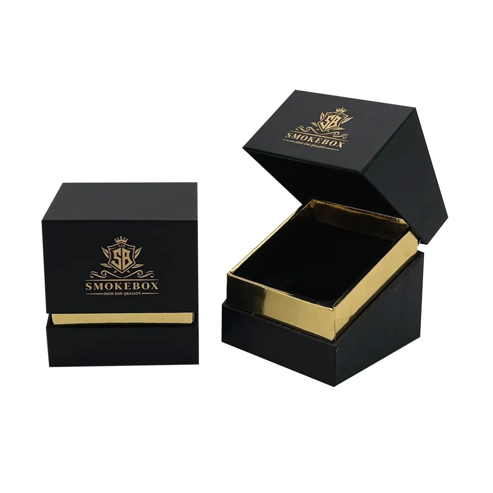 Fabrikant Custom Unieke Rechthoekige Ambachtelijke Parfum Kaarsverpakking Zwart Hard Karton Luxe Kaarsendoos Voor Cadeau