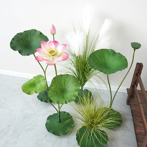 Fleurs de lotus artificielles en soie PU, haute simulation, décoratives, pour piscine, accessoires de mariage, style oriental - Product Image 3