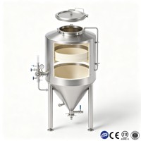 Tanque de Fermentación de Alcohol de Acero Inoxidable, Fermentador para Destilería de Licores, Sanitario, SS304, 200L-2000L