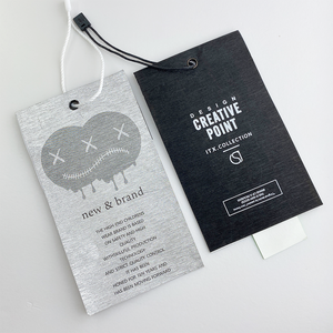 Tùy Chỉnh Chất Lượng Cao Treo Thẻ Tùy Chỉnh Tên Thương Hiệu Giá Kích Thước Logo Treo Thẻ Cho Quần Áo - Product Image 3