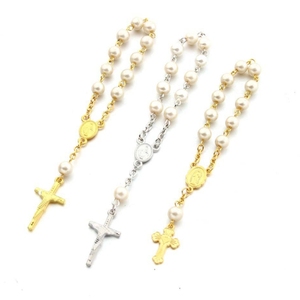 Bebé Cristal Perla Bautismo Comunión Regalo Católico Cruz <span class=keywords><strong>Dedo</strong></span> Cadena Mini <span class=keywords><strong>Rosario</strong></span> - Product Image 6